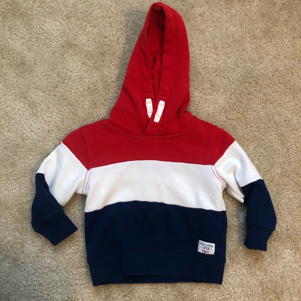 HM red white and blue hoodie